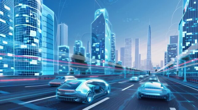Smart city with futuristic mobility capturing harmony of design technology and movement in smart mobility ecosystem