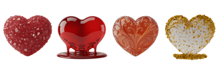 A Set For four unique decorative shapes isolated on transparent background