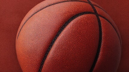 Close-Up of a Basketball on Textured Background Highlighting the Surface Details and Pattern of the Sphere for Sports and Recreation Themes