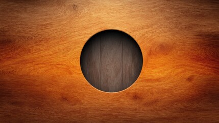 Close-Up of Wooden Surface with Circular Cutout Showcasing Textured Grain and Natural Colors, Ideal for Backgrounds, Presentations, and Design Projects