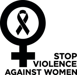 Vector a symbol for women with a ribbon inside, representing the fight against violence against women issues globally.
