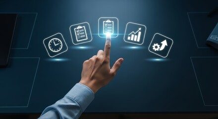 Modern business management strategy with tasks, productivity, and time optimization