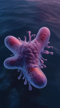Microscopic Amoeba Morphing and Pulsating in a Dreamy