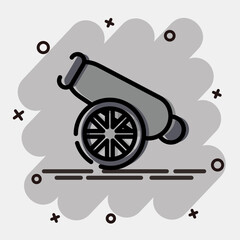 Icon cannon. Pirates theme elements. Icon in comic style.
