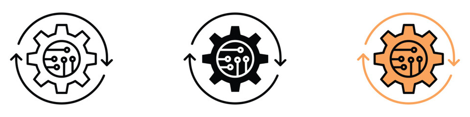 Autonomous control icon vector. enhanced efficiency, and agile development symbol. vector illustration.