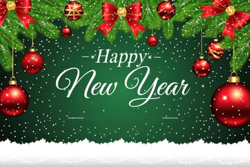 Festive New Year Celebration with Decorations and Ornaments