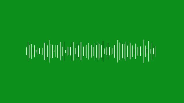 audio waves rhythm isolated on green background. animated audio visualize, sound wave equalizer loopable overlay ,Sound waveform spectrum animation.