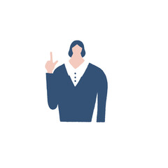 Illustration of a woman pointing to explain or emphasize a point