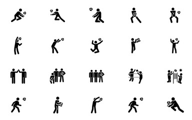 Fototapeta premium Volleyball Icons Vector Set