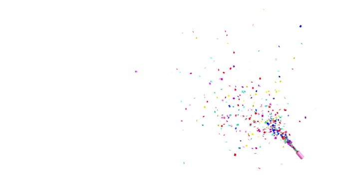 PNG Confeti Failling Colorful Confetti against a White Background. Muticolor Confetti Transparent Background. 3d Rendering Transparent Confeti. Confetti partical isolated on transparent background.