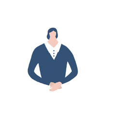 Illustration of a woman with her hands clasped in front of her