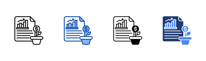 Investment icon set multiple style collection