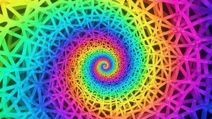 Vibrant rainbow vortex creates a mesmerizing, hypnotic optical illusion with a psychedelic feel. - Powered by Adobe