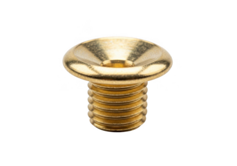 Brass flat head screw isolated on transparent background