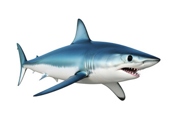 Fototapeta premium Mako Shark PNG. Full Body View of Fast Predator, Ocean Wildlife, and Marine Animal Graphic Element. isolated on white or transparent background. PNG