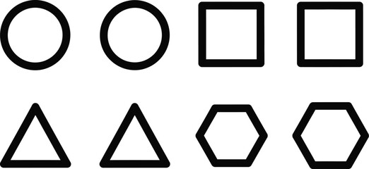 Geometric shapes icon set