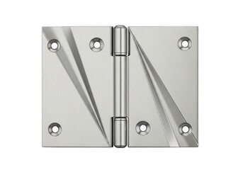 Polished metal door hinge isolated on transparent background