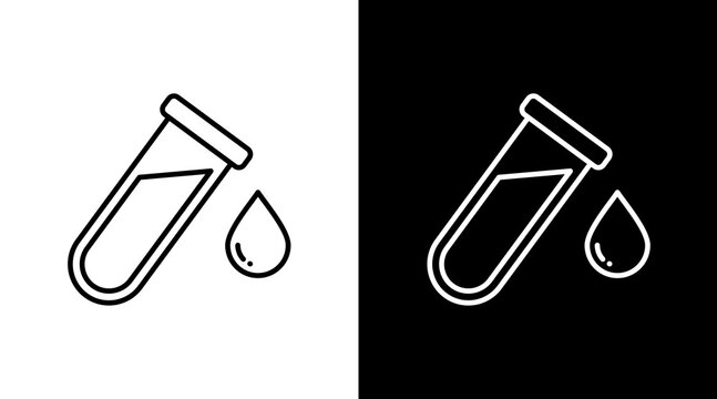 Blood Test Tube White Icon Set Design