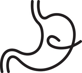 Fototapeta premium Continuous line stomach icon simple outline illustration for medical and anatomical design