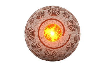 Ornate glowing egg with spiral design isolated on transparent background