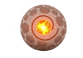 Ornate glowing egg with spiral design isolated on transparent background