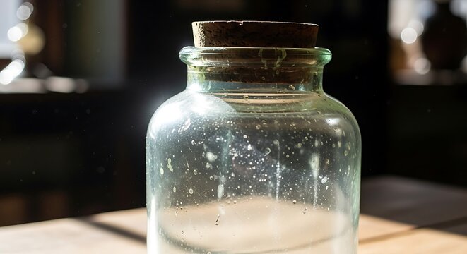 Antique Glass Jar with Cork Stopper.
