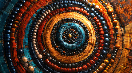 Vibrant and mesmerizing abstract art piece with textured, colorful concentric circles