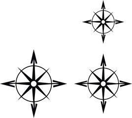 Compass Vector Set, Navigation Directional Symbol, North South Indicator Design, compass, navigation, direction, travel, guide, north, south, east, west, arrow, pointer, pointing, journey, exploration