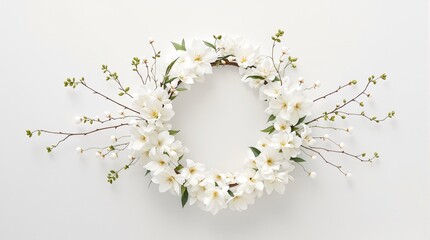 Japanese Minimalist Funeral Wreath with White Chrysanthemums