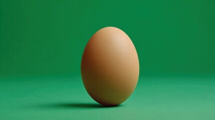 Egg on green: A singular egg stands elegantly against a verdant canvas, casting a subtle shadow, capturing the essence of simplicity.
