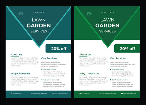 social media flyer template enhances your garden services' online presence. It is perfect for promoting landscaping, lawn care, and outdoor design services, Lawn and gardening service flyer design  La