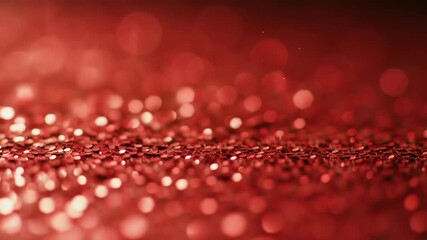 Red glitter background, with blurred bokeh effect, perfect for festive graphic design - Powered by Adobe