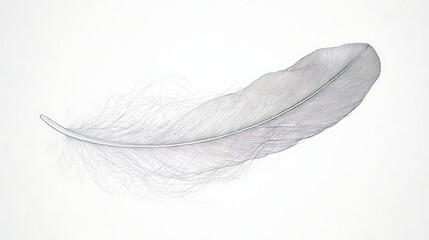 Delicate feather detail, elegant line art, evoking peace, tranquility, and natural beauty