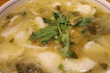 Sichuan cuisine (Chinese cuisine): sauerkraut fish (fish with pickled mustard greens)
