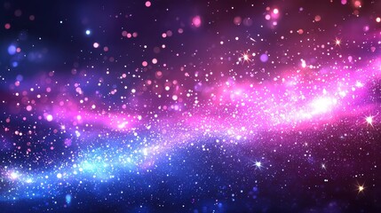 Cosmic Sparkle and Colorful Nebula with Stars in Deep Space