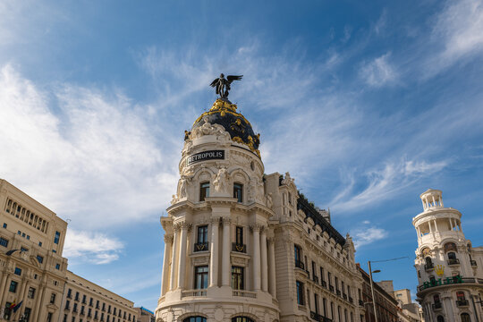November 4, 2025: The Metropolis Building or Edificio Metropolis, an office building in Madrid, Spain, was designed by a French architect named Jules Fevrier  in 1907 and inaugurated in 1911.