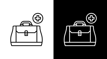 Doctor Bag White Icon Set Design