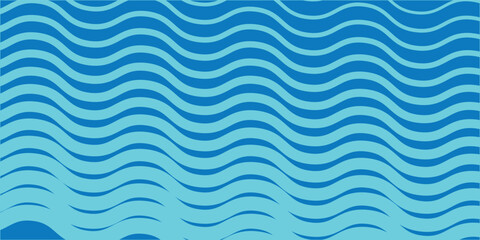Blue seamless wave pattern design with flowing ocean-style lines