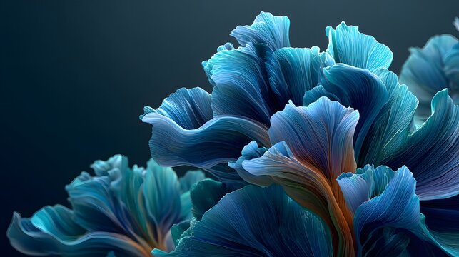 Official Windows 11 wallpaper features abstract, flowing blue shapes resembling a flower, creating a sleek and modern high-tech aesthetic.