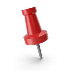 Red pushpin for marking important locations in navigation travel maps