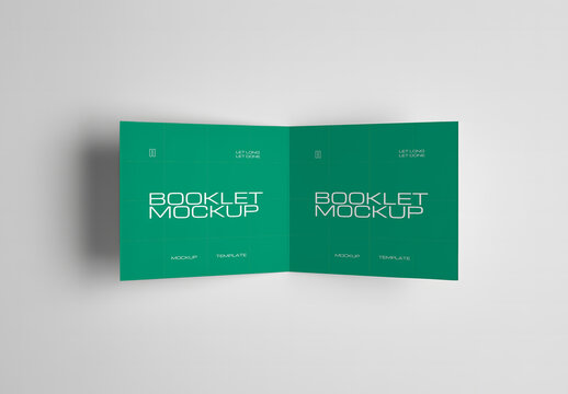 Square Booklet Top View Mockup