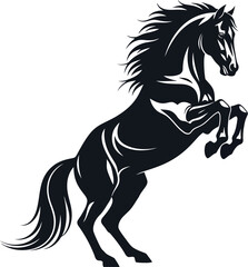 Majestic Silhouette of a Rearing Horse A Symbol of Power and Freedom