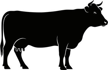 Silhouette of a Cow A Vector Illustration for Farm and Agricultural Themes