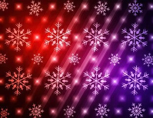 Colorful Snowflakes and Light Effects for Winter Celebration