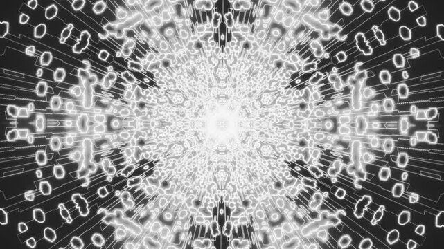 Monochrome Hypnotic Symmetry Loop &ndash; Seamless 4K VJ Visual