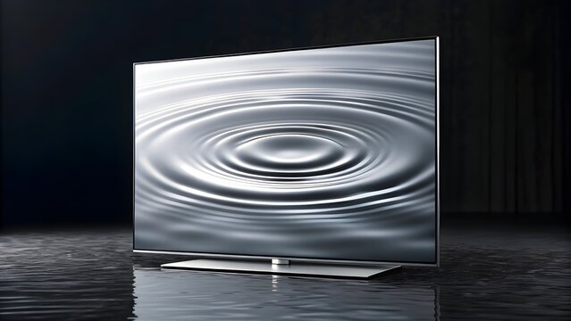 Liquid Crystal Display Wall Melting Into A Metallic Surface As Numbers Appear Like Ripples, Blending Digital Artistry, Fluid Technology, And The Surreal Motion Of Data In Transformation - Powered by Adobe