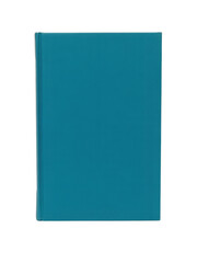 Teal hardcover book isolated on a transparent background