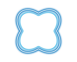 Elegant Rounded Clover Frame PNG | Double Outline Decorative Shape