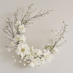 Japanese Minimalist White Memorial Wreath