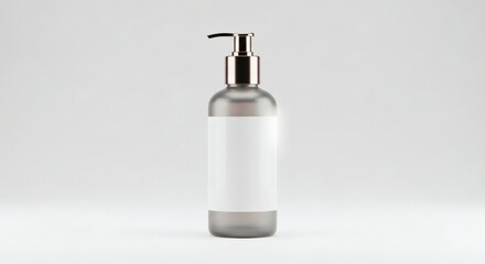 Obraz premium Elegant Packaging Mockup for Cosmetic Dispenser Bottle with White Label - Realistic Presentation
